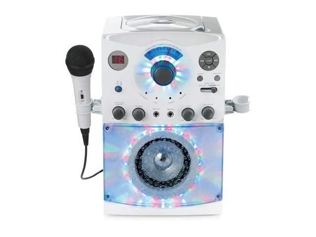Singing Machine SML385BTW Bluetooth Karaoke System with CD+G & 54 Disco LEDs